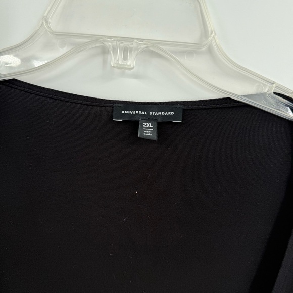 Universal Standard Women’s Ruched surplice Blouse Size 2X Black Long Sleeves - Picture 4 of 9
